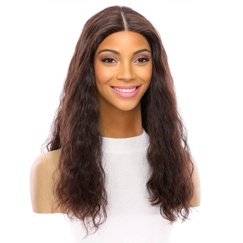 20″ Divine Lace Top Wig Dark Brown Wavy Zig Zag Lace Front