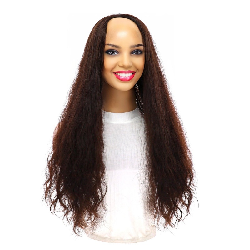 24″ U-Shape Topper Dark Brown Wavy