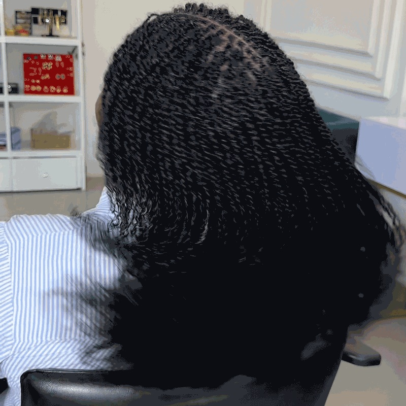 BOGO|Natural Black Afro kinky Bulk Hair Extensions Natural Black #1B 3 Packs 10”