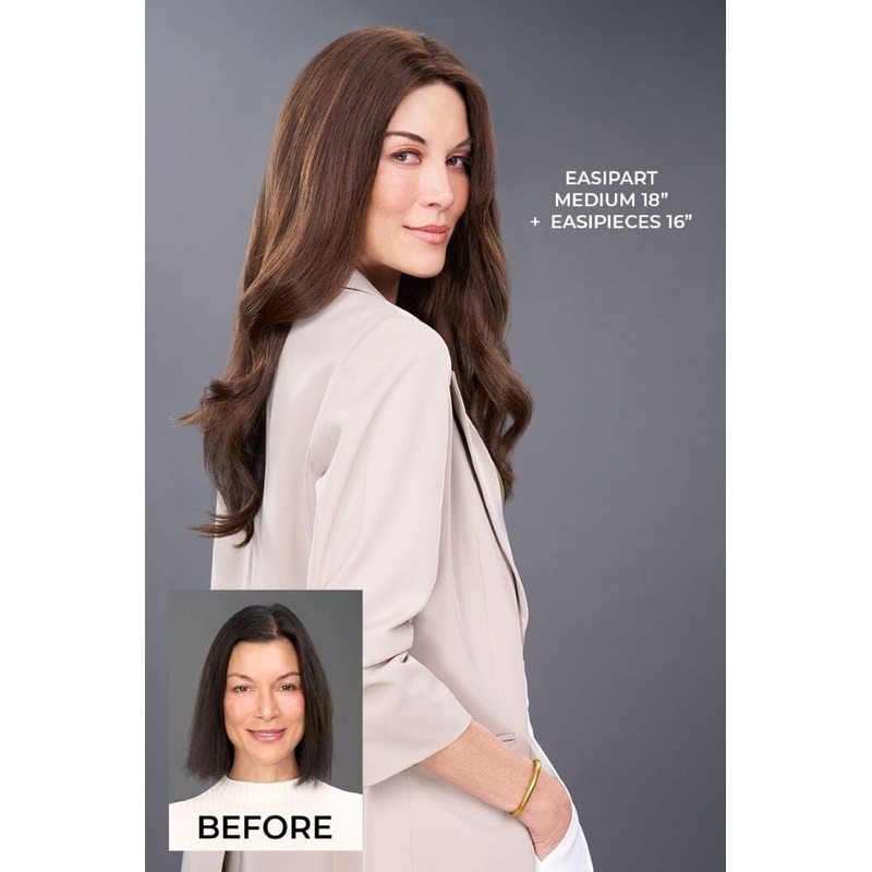 EasiPart Medium 18″ Human Hair Topper by Jon Renau | Easihair 12FS8 Shaded Praline