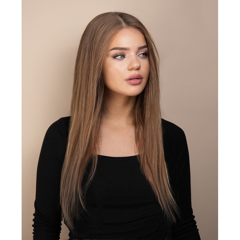full lace human wig – 18″ ash.