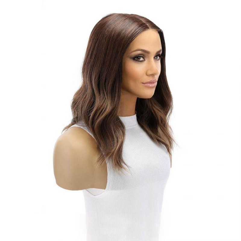 16″ Divine Lace Top Wig Medium Brown Balayage Zig Zag Lace Front