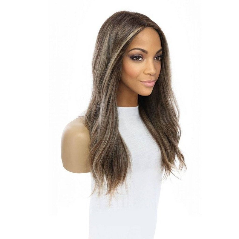 20″ Divine Luxe Lace Top Wig #Dark Brown w/ Ash Balayage
