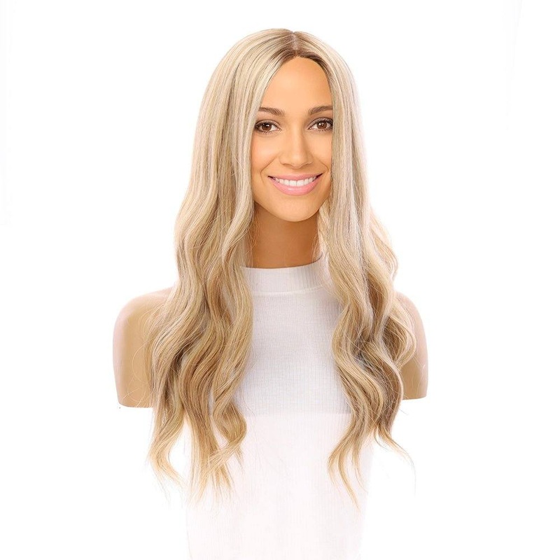 22″ Princess Silk Top Wig Ash Blonde Zig Zag Lace Front