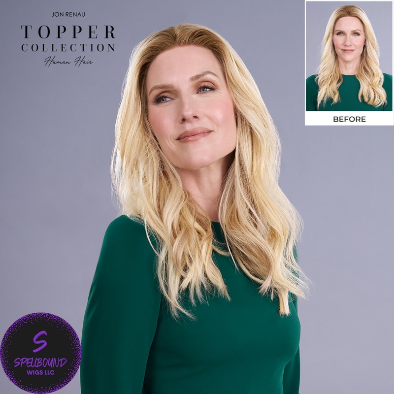 Top Form Lace 18″ Human Hair Topper – Human Hair Topper Collection by Jon Renau 1B HH – Hot Fudge
