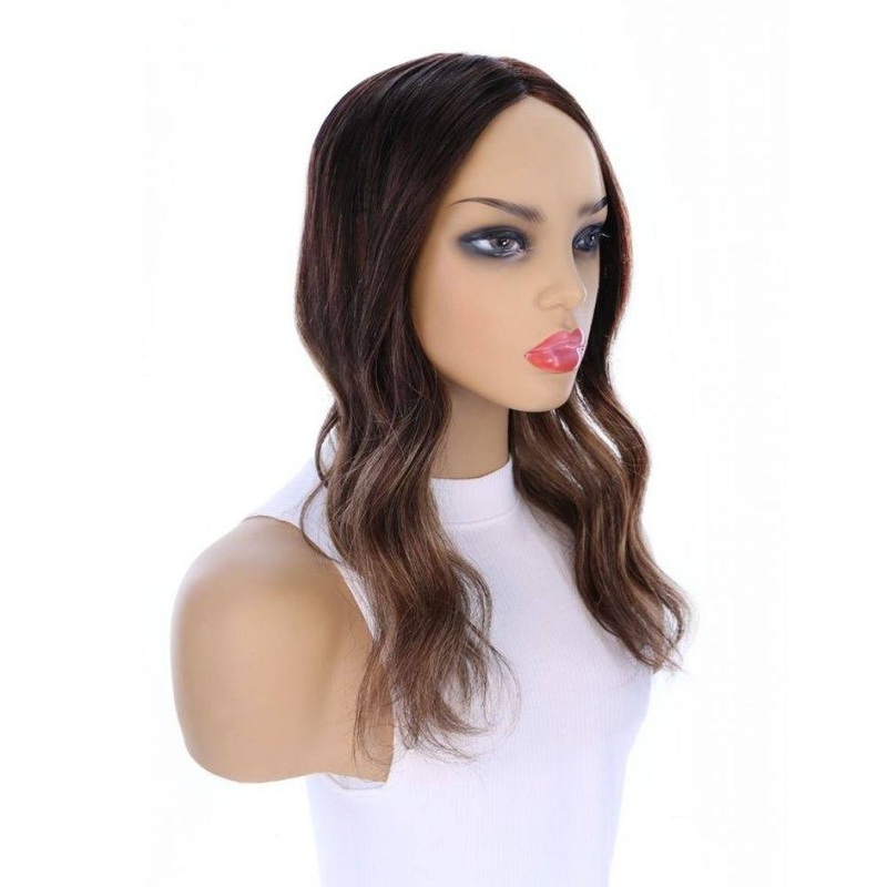 18″ Topaz Lace Top Topper Dark Brown Balayage 3 x 5″