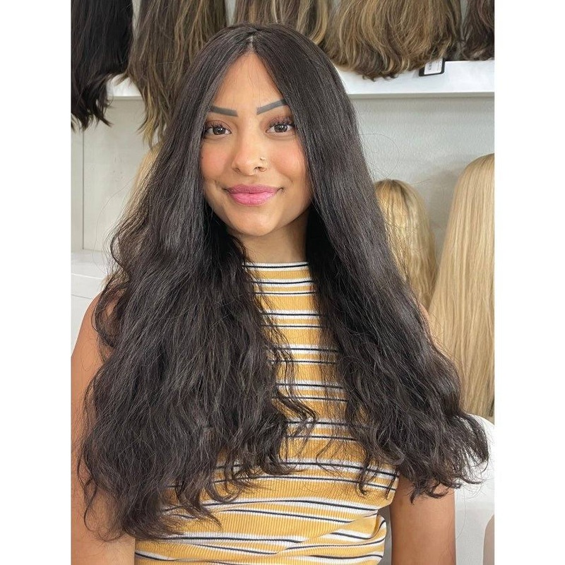 22″ Princess Silk Top Wig Natural Black Wavy