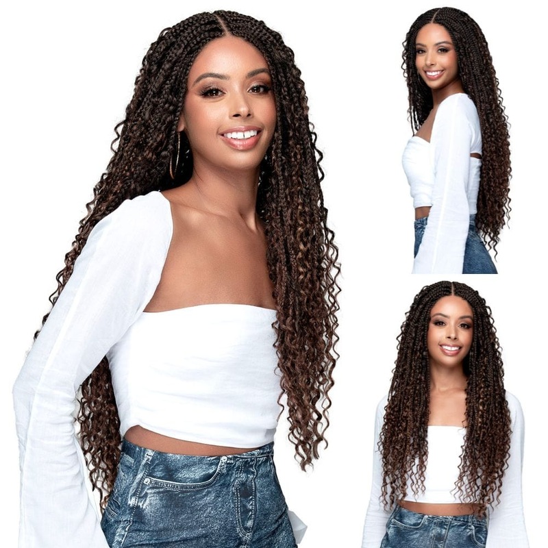 Bobbi Boss HD Lace Front Wig – MLF624 Box Boho Braid 30″ 1 JET BLACK