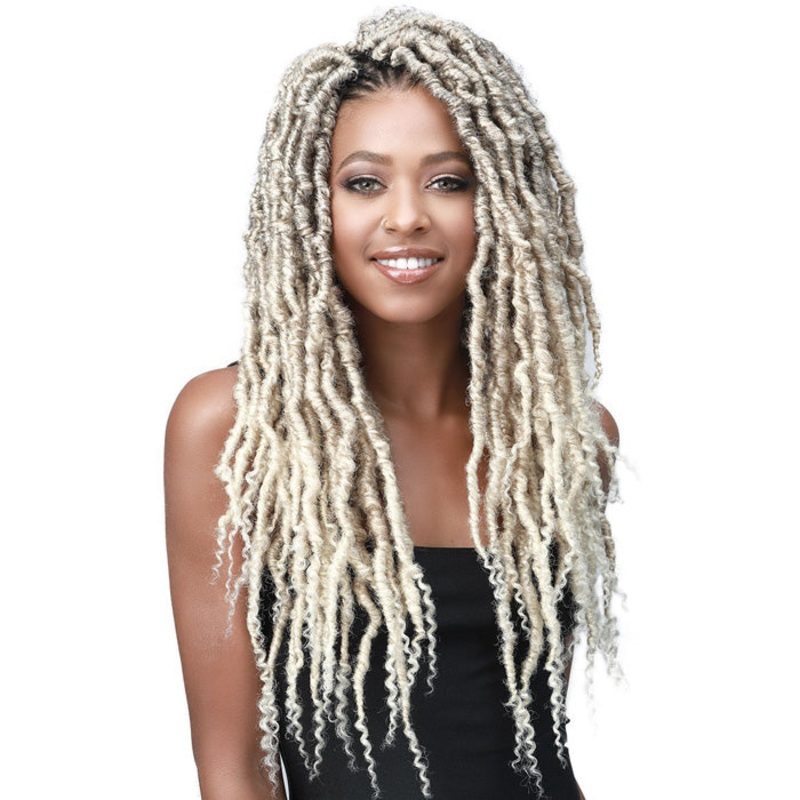 Bobbi Boss Pre-Looped Crochet Braid – MESSY FAUX LOCS CURLY TIPS 14″/ 18″ 18 4
