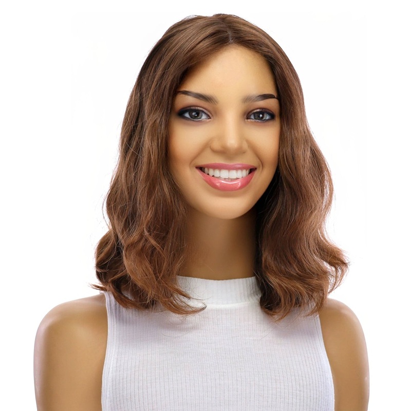 13″ Luxe Bob Silk Top Wig #10 Neutral Light Brown Wavy Zig Zag Lace Front