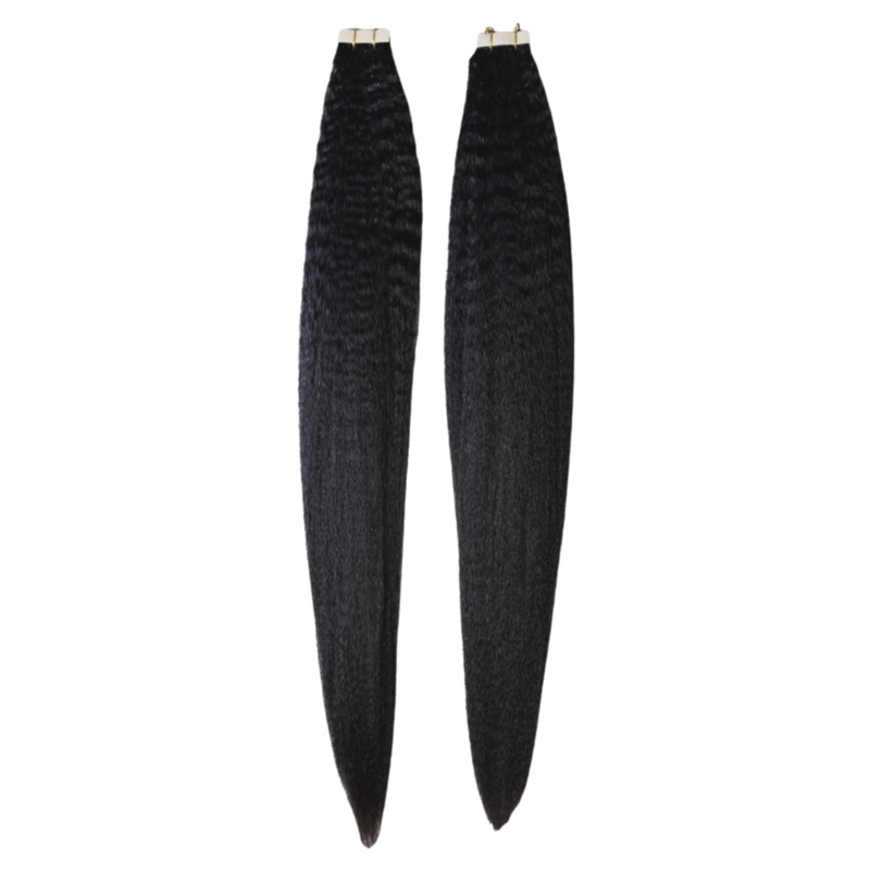 1B/Natural Black Kinky Straight Tape-In Extensions 14″