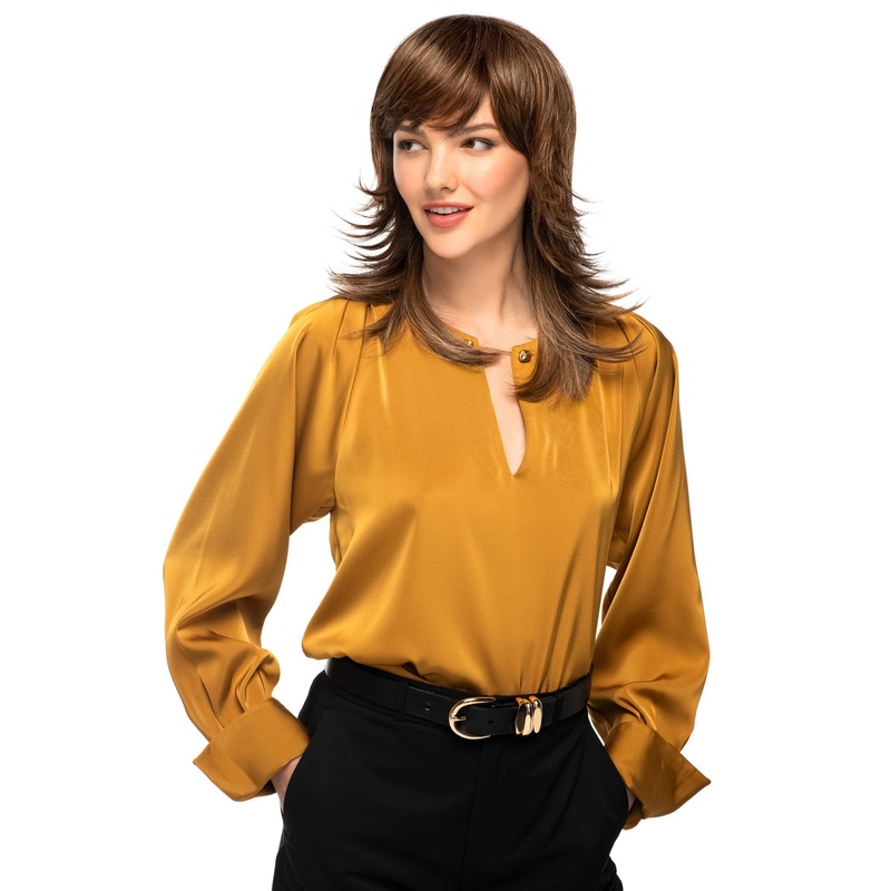 Shag Chic 14-26-r10 red blonde with gold blonde highlights and light brown roots