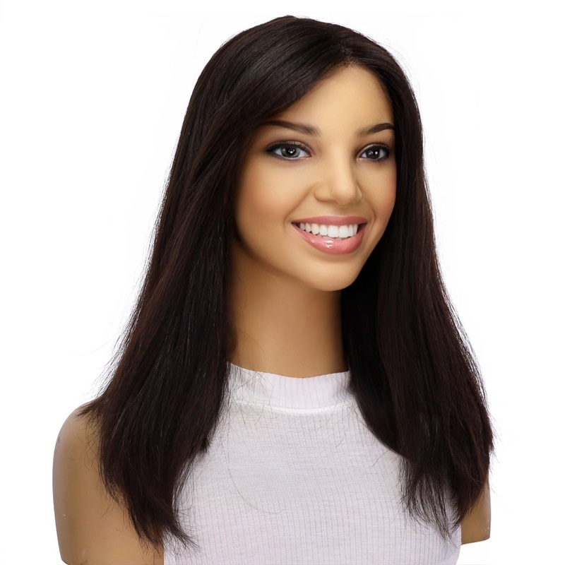 16″ Divine Luxe Lace Top Wig #2 Neutral Dark Brown Zig Zag Lace Front