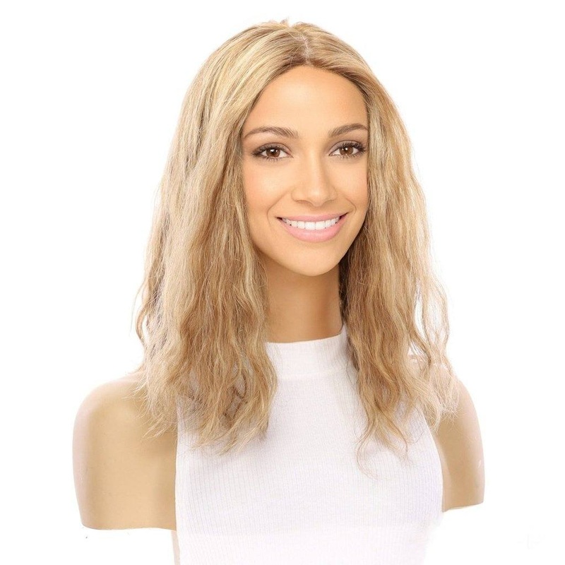 16″ Princess Silk Top Wig Medium Blonde Wavy Zig Zag Lace Front