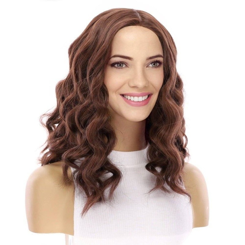 19″ Nicole Silk Top Wig Auburn Wavy Zig Zag Lace Front