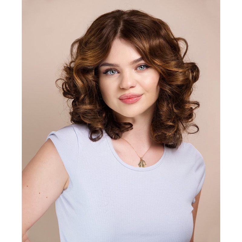 curly human wig – 14 caramel balayage.