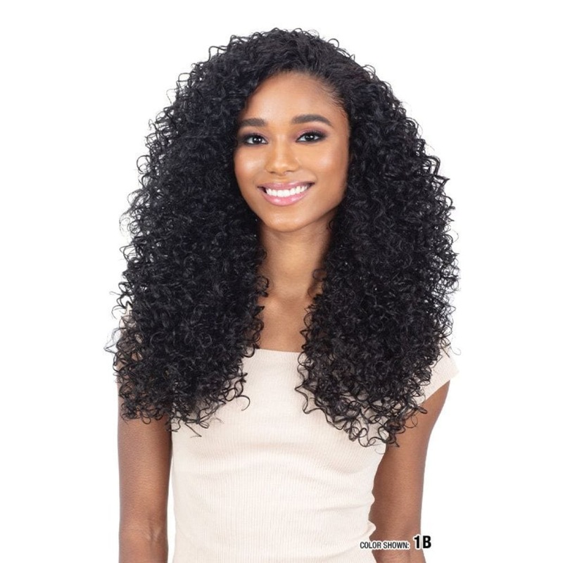 FreeTress Drawstring Full Cap Half Wig – Creta Girl Long 1 JET BLACK