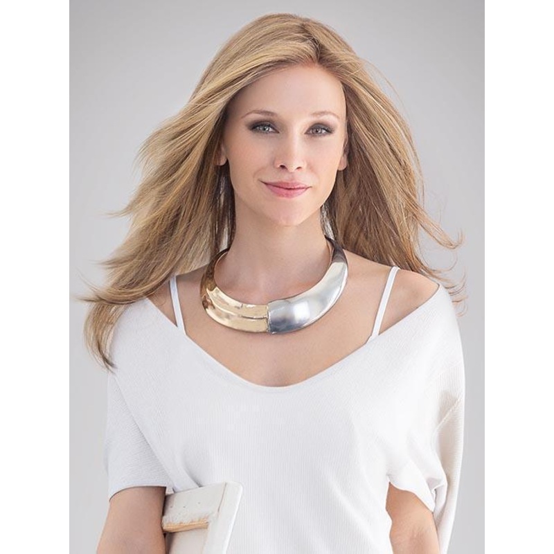 Image | Human Hair/Synthetic Blend Lace Front Wig (Hand-Tied) CHAMPAGNE-ROOTED