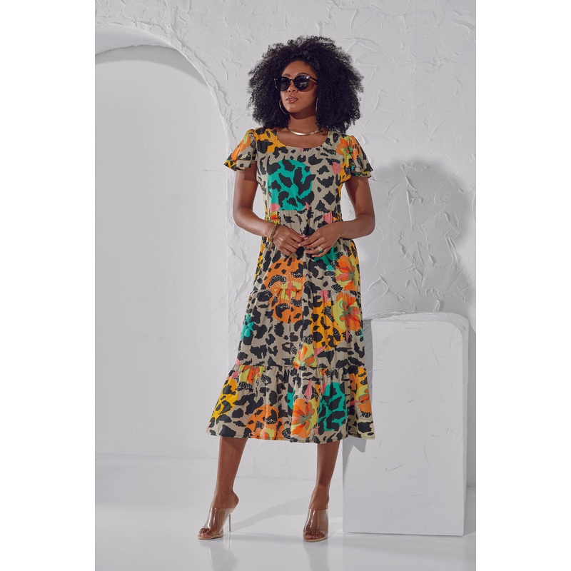 Wild in Blooms Midi Dress by Studio EY MULTI OSM