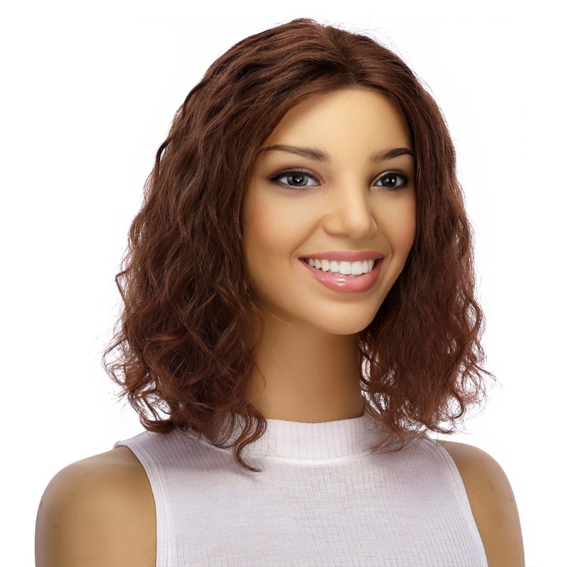 12″ Divine Lace Top Topper Auburn Wavy Zig Zag Lace Front