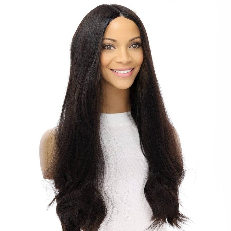 24″ Luxe Silk Top Wig #1B Black Zig Zag Lace Front