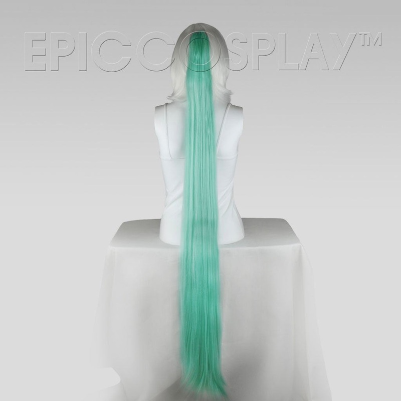 50″ Straight Ponytail Clipon – Mint Green