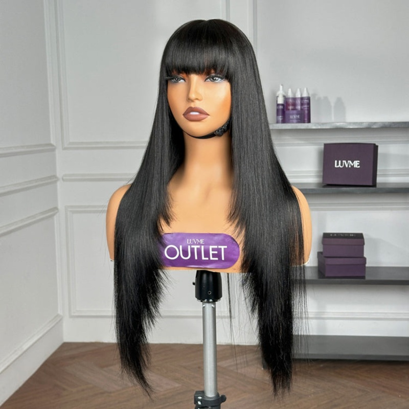 Special Deal | Breathable Cap Layered Yaki Straight Glueless Minimalist Lace Long Wig with Bangs – US Only 24