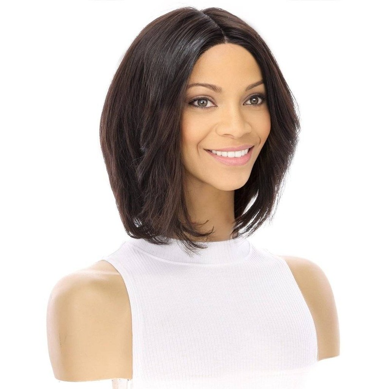 12″ Luxe Pixie Silk Top Wig #1B Black Zig Zag Lace Front