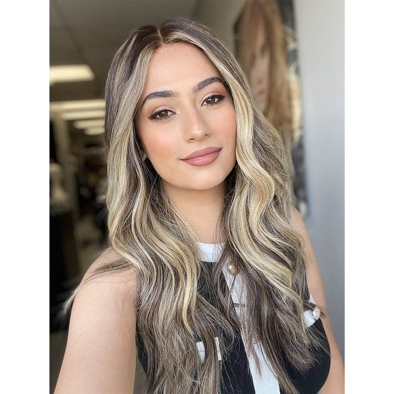 24″ Secret Lace Top Wig #Dark Brown w/ Balayage