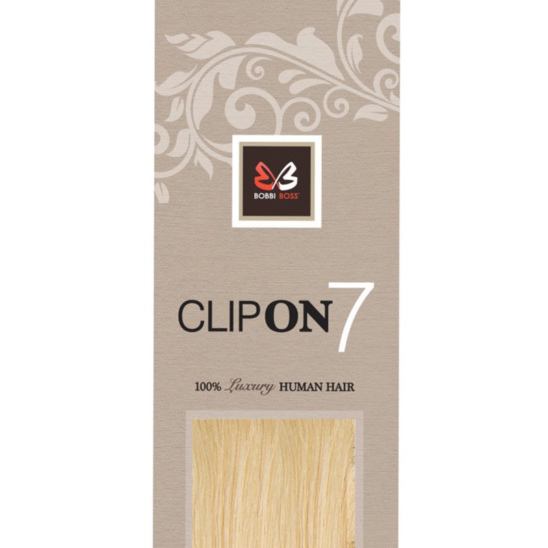 Bobbi Boss Clip On 7 100% Luxury Human Hair Extensions 7PCS 18 Inch 1B