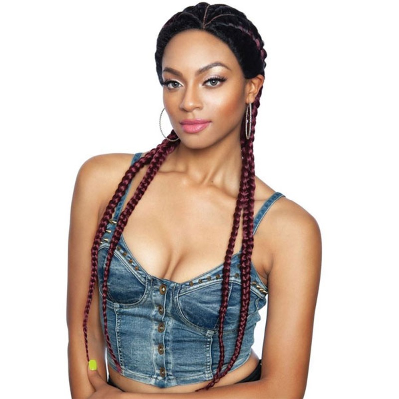 Red Carpet Premiere Ghana Braid Lace Front Wig – RCBG01 HERA 28″ 1B
