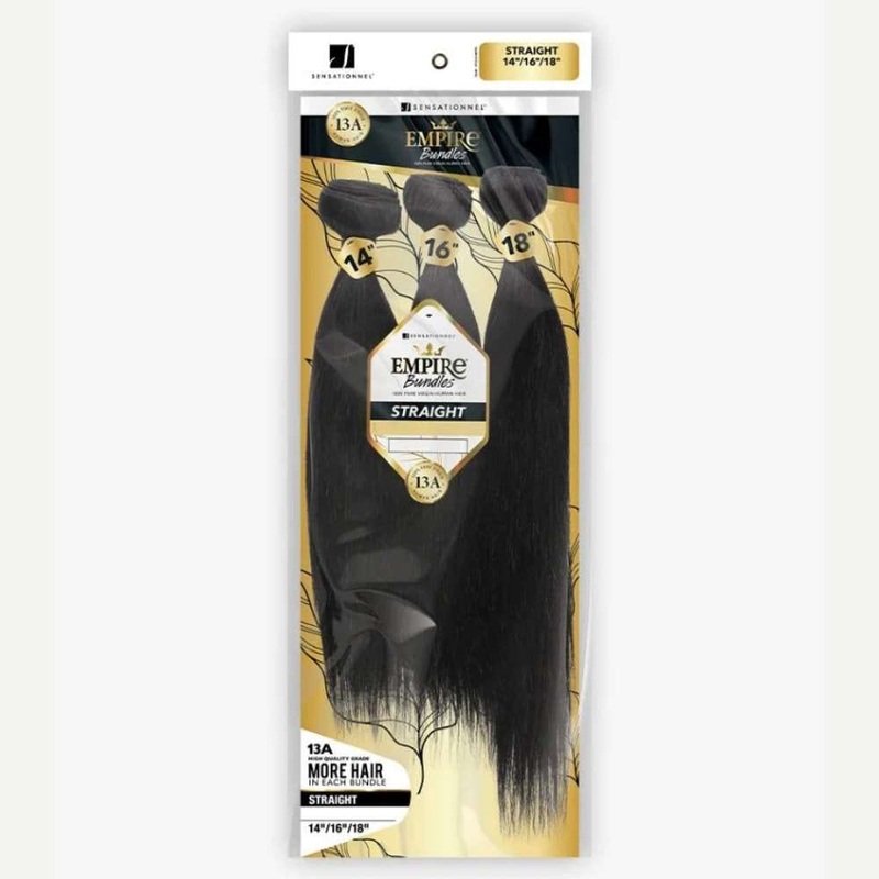Sensationnel 13A Empire Bundles Virgin Human Hair Weave 3X Multi Pack – Straight 10″ 12″ 14″ NATURAL