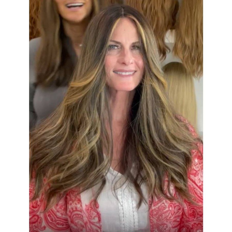 24″ Luxe Skin Top Wig #Dark Brown w/ Balayage