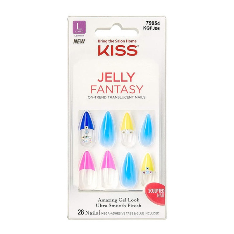 Kiss Gel Fantasy Translucent Nails 28PCS – JELLY GLOW KGFJ06 JELLY GLOW