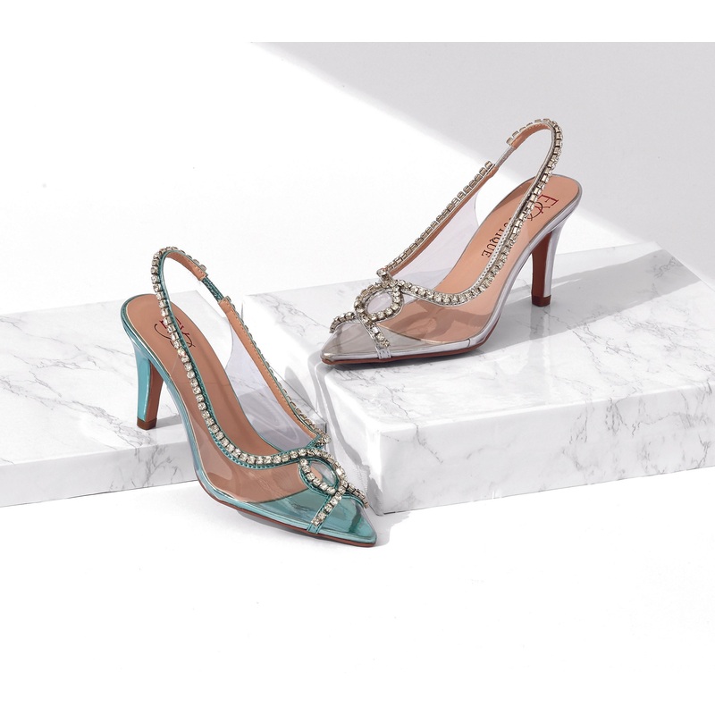 Clearly Glamorous Slingback by EY Boutique AQUA 10M