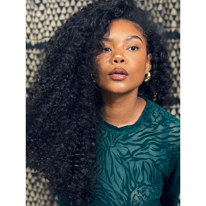 CurlyMe 3 In 1 Half Wig Water Wave Glueless Install Half Wig With Adjustable String Beginner Friendly 180% 10