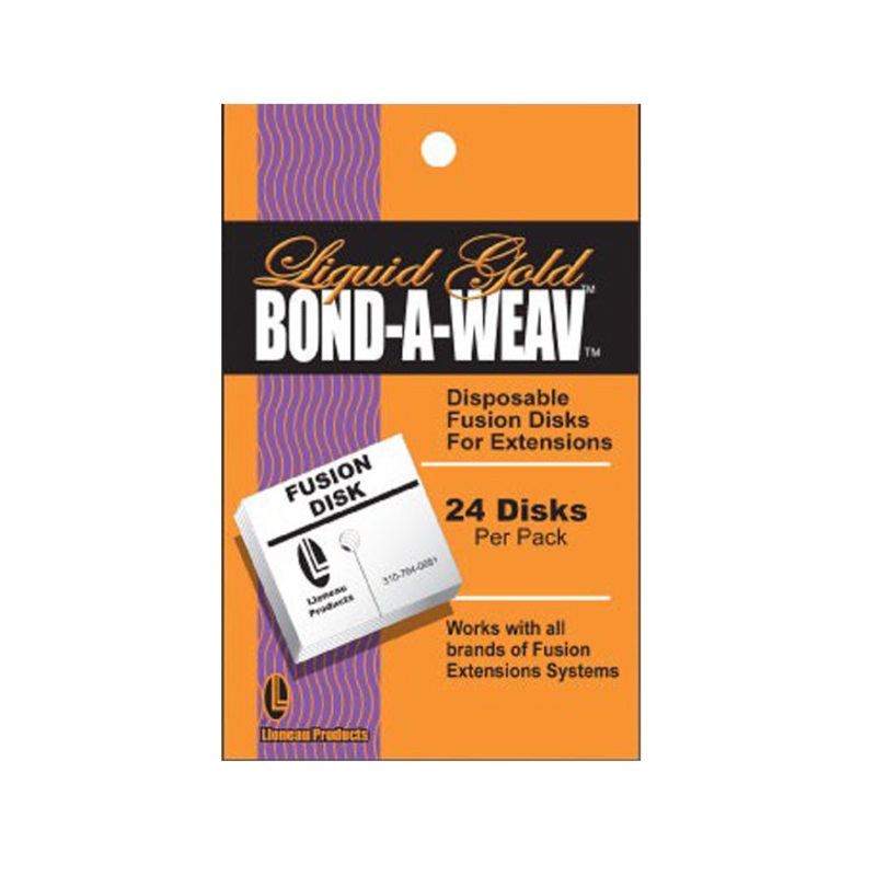 Liquid Gold Bond-A-Weav Dispsable Fusion Disks for Extensions 24 Disks 24 DISKS