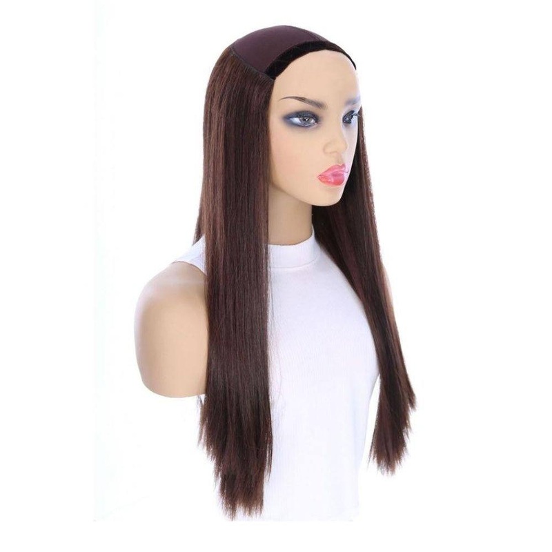 24″ HatFall Wig Dark Brown Open Wefted