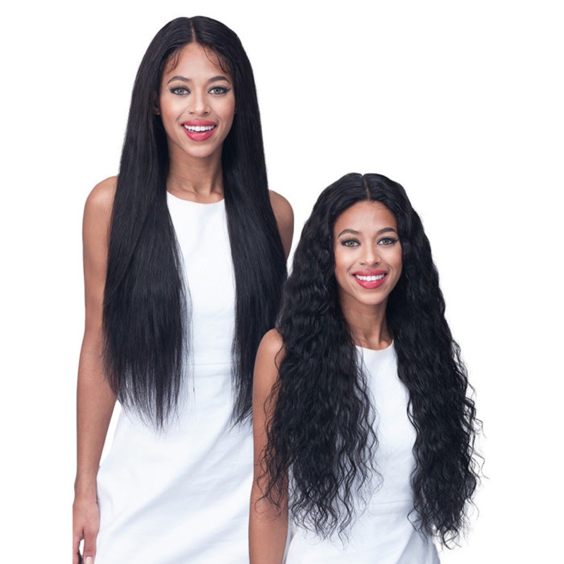 Bobbi Boss 100% Unprocessed Remy HD Lace Bundle Hair Wig -WET & WAVY 28″ NATURAL