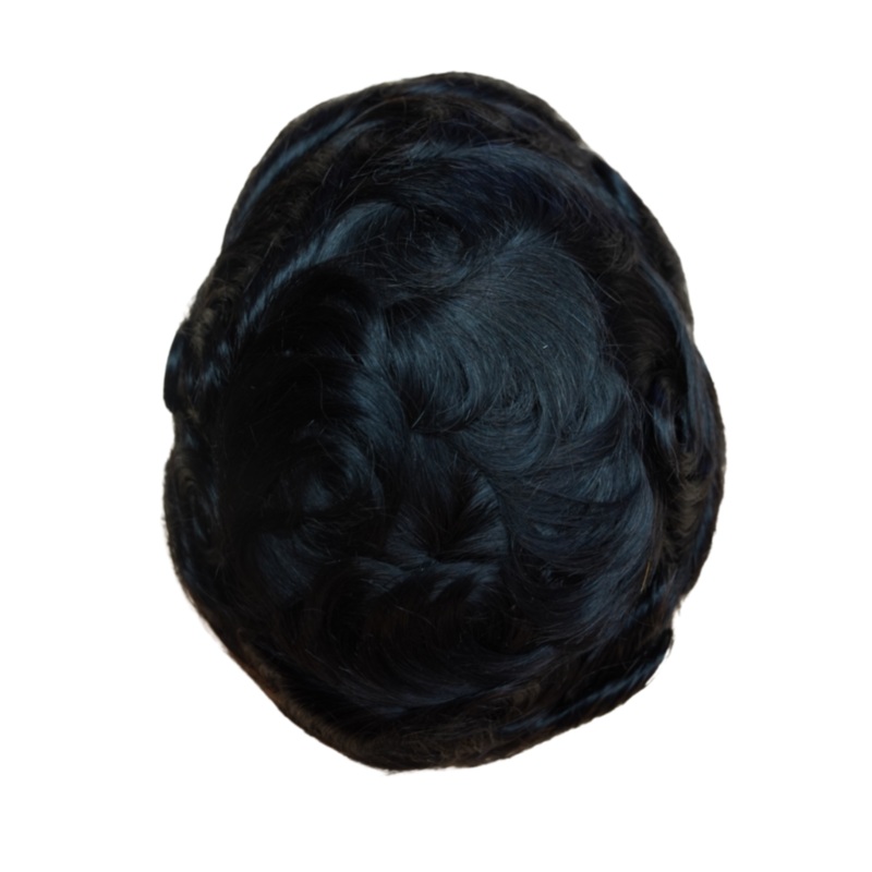 Duro Mono R 8×10 #1B 100% Human Hair Men’s Toupee Natural Black
