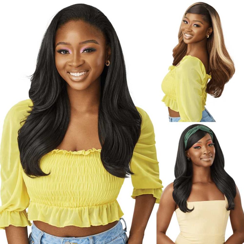 Outre Converti-Cap Synthetic Half Wig – Blush & Bloom 1 JET BLACK