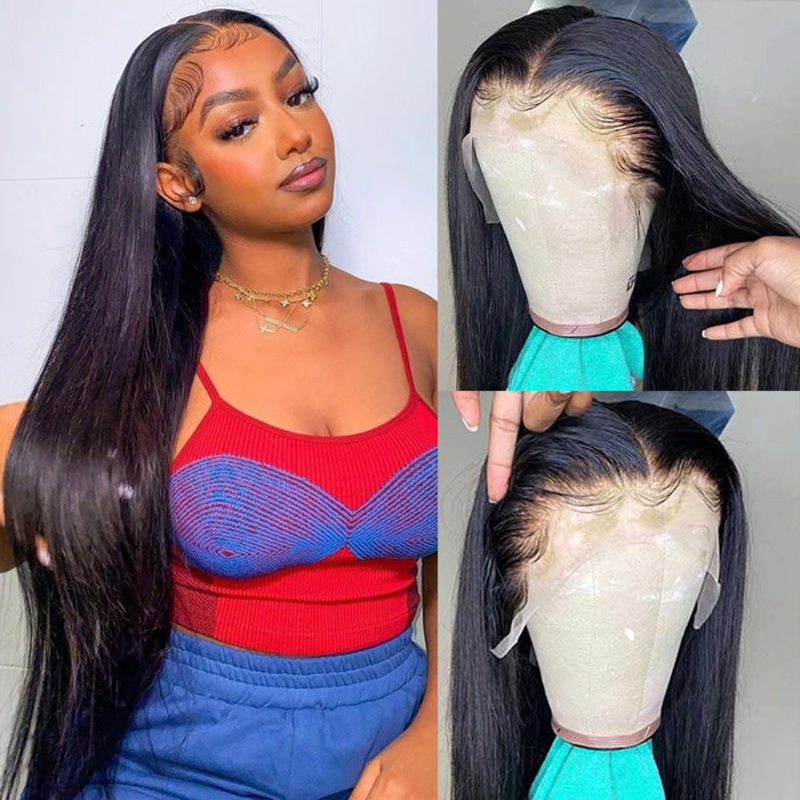 Skinlike HD Lace Straight 13×6 13×4 HD Lace Frontal Wig Human Hair New Upgrade Invisible Knot Wigs 10 Pre Cut 5×5 HD Lace 150%
