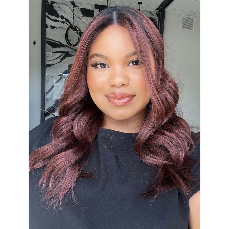 22″ Reese Silk Top Wig Merlot Red w/ Full Rooting