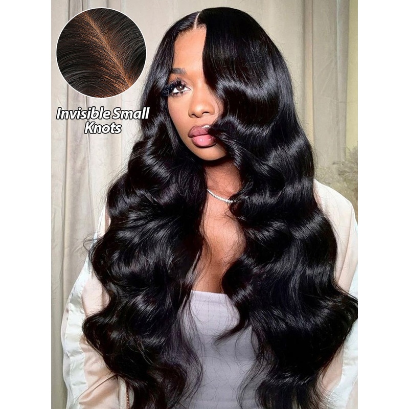 CurlyMe Virgin Human Hair Pre plucked 13×6 Lace Front Wigs Body Wave Hair Transparent Lace 180% 8(bob)