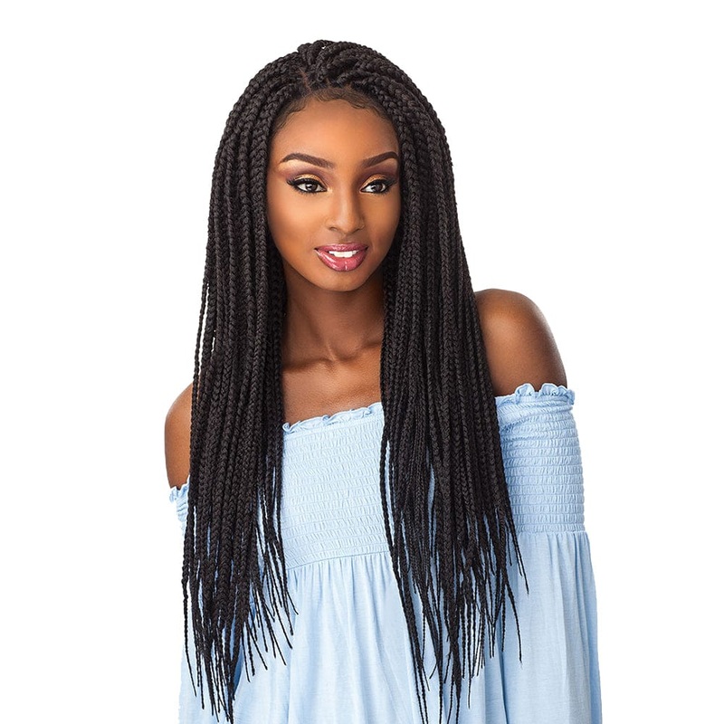 Sensationnel Cloud 9 4×4 Swiss Lace Wig – Box Braid Large 1 JET BLACK
