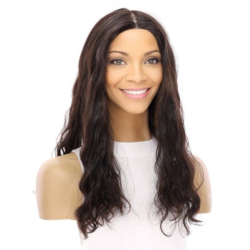 20″ Princess Silk Top Wig Natural Black Wavy Zig Zag Lace Front