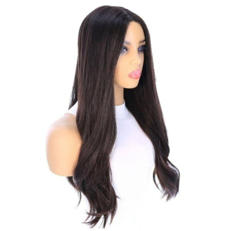 24″ Divine Lace Top Wig Soft Black Zig Zag Lace Front