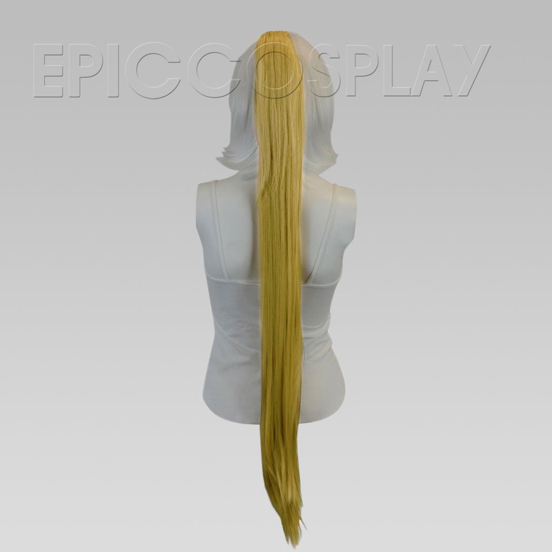 35″ Caramel Blonde Straight Ponytail Clipon