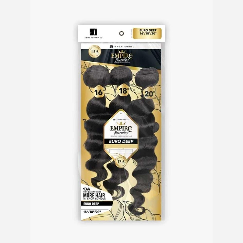 Sensationnel 13A Empire Bundles Virgin Human Hair Weave 3X Multi Pack – Euro Deep 10″ 12″ 14″ NATURAL