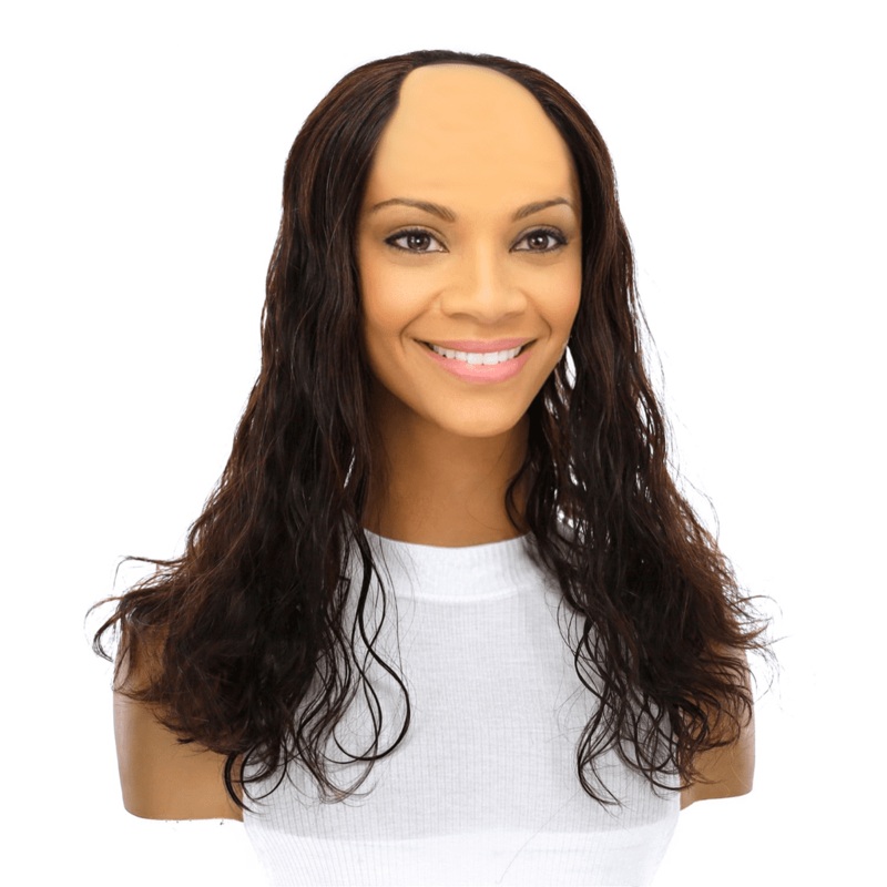 18″ U-Shape Topper Dark Brown Wavy